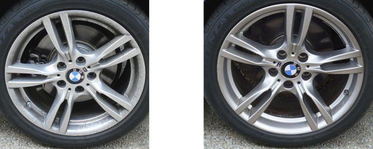 the dust amount comparison OE pads vs. yijing ceramic pads