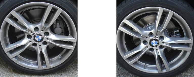the dust amount comparison OE pads vs. yijing semi-metallic pads